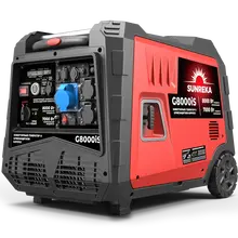 Инверторный бензиновый генератор 8 кВт Sunreka™ G8000iS Автозапуск, электростартер, шумопоглощающий кожух, выход 12v