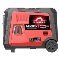 Инверторный бензиновый генератор 8 кВт Sunreka™ G8000iS Автозапуск, электростартер, шумопоглощающий кожух, выход 12v