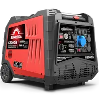 Инверторный бензиновый генератор 8 кВт Sunreka™ G8000iS Автозапуск, электростартер, шумопоглощающий кожух, выход 12v