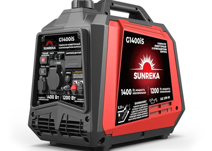 Инверторный бензиновый генератор 1,4 кВт Sunreka™ G1400iS портативный, тихий, лёгкий