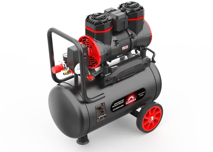 Поршневой безмасляный тихий компрессор SUNREKA GFC290/24DS