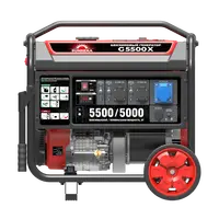 Бензиновый генератор 5,5 кВт Sunreka™ G5500X, ручной запуск, высокие пусковые токи, воздушное охлаждение.