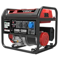 Бензиновый генератор 5,5 кВт Sunreka™ G5500X, ручной запуск, высокие пусковые токи, воздушное охлаждение.