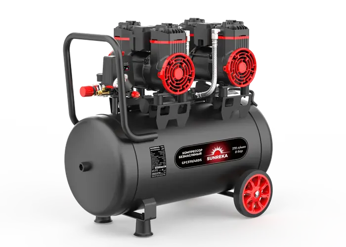 Поршневой безмасляный тихий компрессор SUNREKA GFC370/45DS