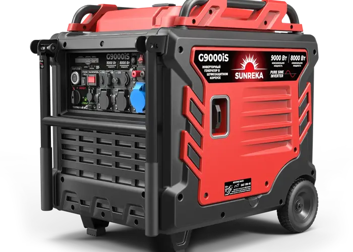 Инверторный бензиновый генератор 9 кВт Sunreka™ G9000iS Автозапуск, электростартер, шумопоглощающий кожух, выход 12v