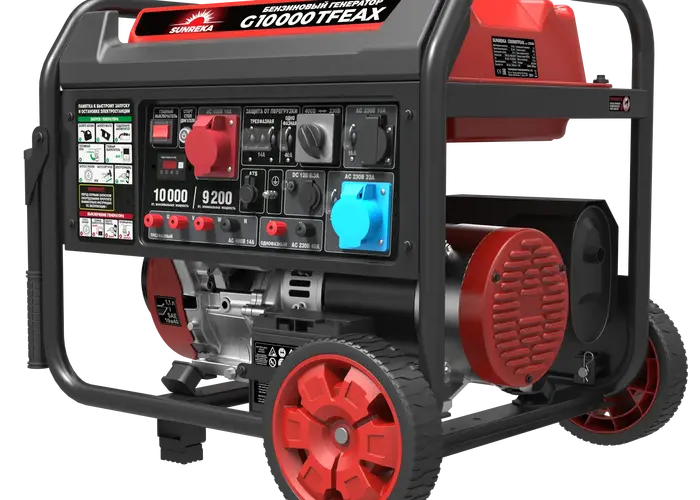 Бензиновый генератор 10 кВт Sunreka™ G10000TFEAX равномощный 380 или 220 вольт, автозапуск, высокие пусковые токи