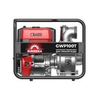 Бензиновая мотопомпа для грязной воды Sunreka™ GWP100T, производительность 1200 л/мин, высота подъема 30м, всасывание 8м для грязной воды